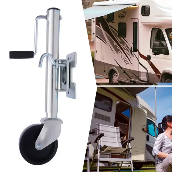 Rueda jockey automática para remolque 60 mm Plegable con rodamiento de llanta de acero Carga 1200 lb Rueda jockey Rueda jockey automática para remolque 60 mm Plegable con rodamiento de llanta de acero Carga 1200 lb Rueda jockey